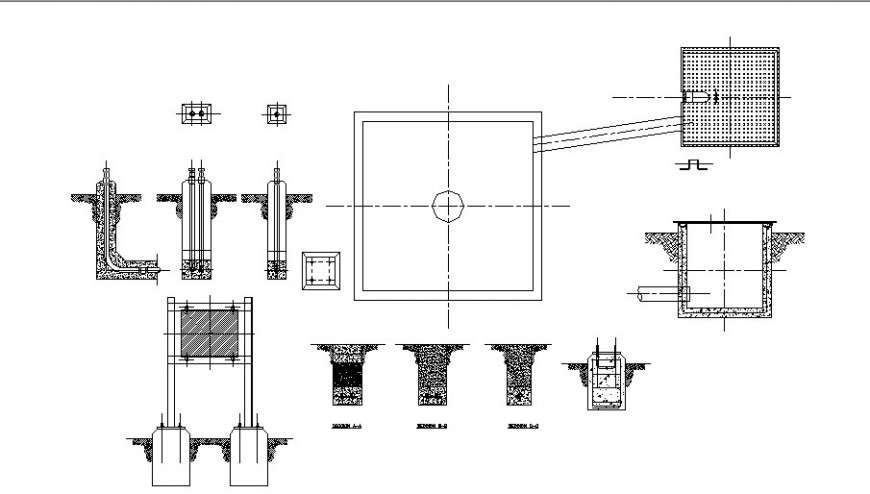 Column plan and section autocad file