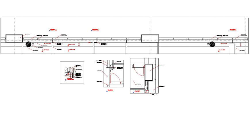 Column to door plan and section autocad file