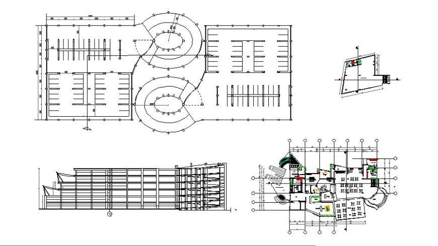 Column view in plan and elevation auto cad file