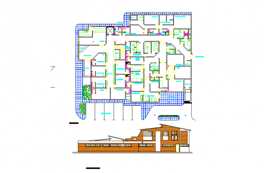 Commercial Complex in Office Lay-out detail