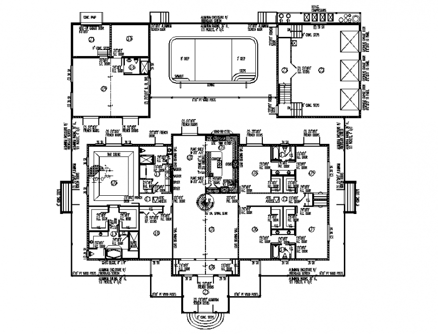 Commercial first floor plan detail layout file