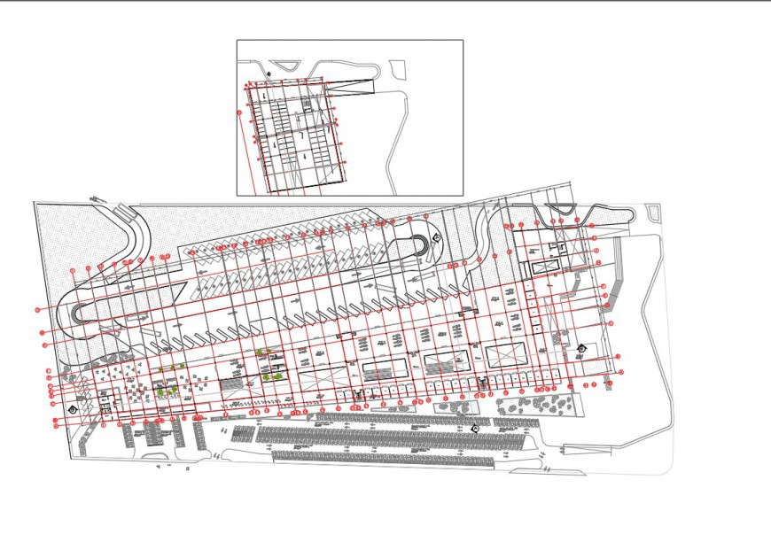 Commercial plot layout working plan autocad file