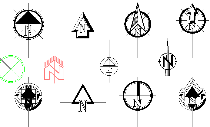common direction blocks details dwg file