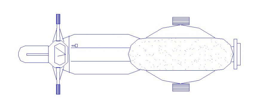 Common scooter top view elevation block cad drawing details dwg file