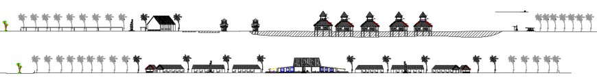 Complete front view of a resort model