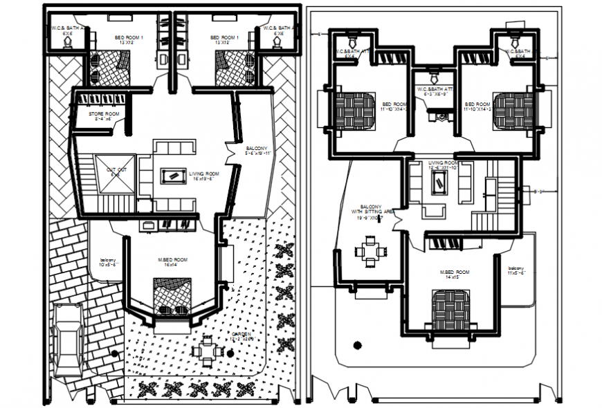 Complete furniture detail of house plan