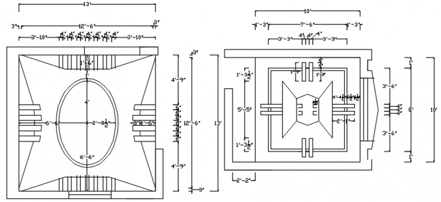 Complete sectional detail of a ceiling