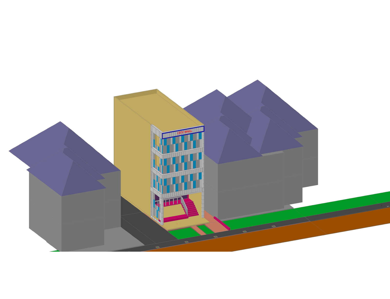 Explore Architectural Complex Design Elevation in DWG Format file