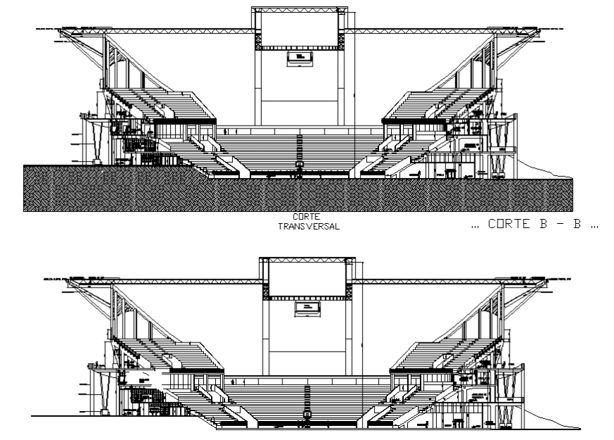 Complex entrance staircase detailing design dwg file