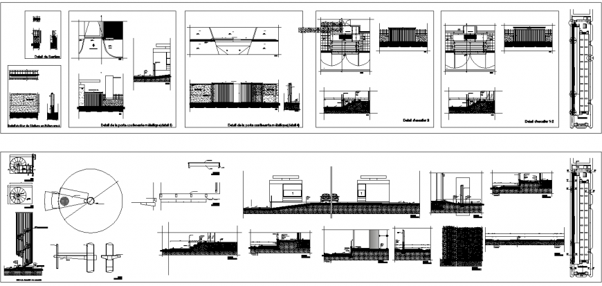 Compound wall  drawing with detail in dwg file.