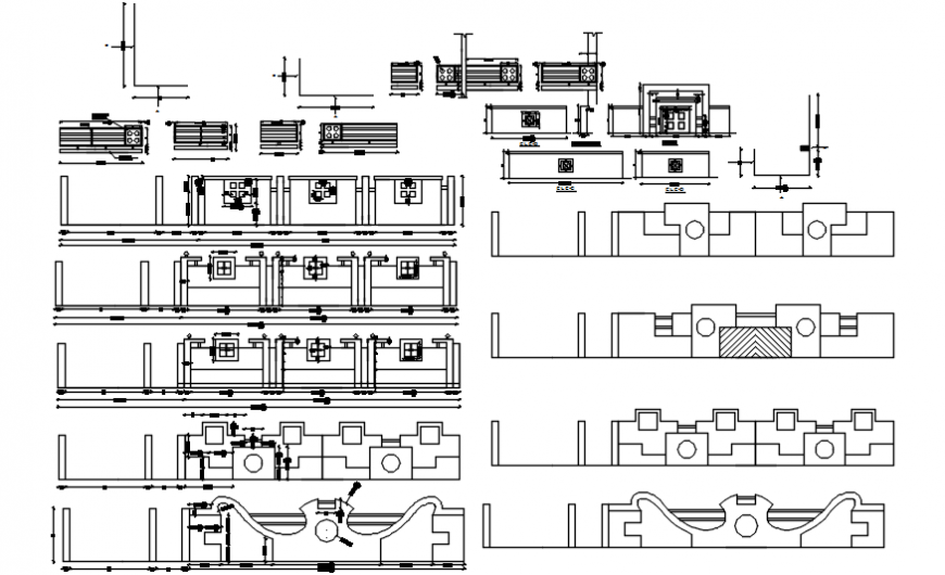 Compound wall elevation and drawing details dwg file