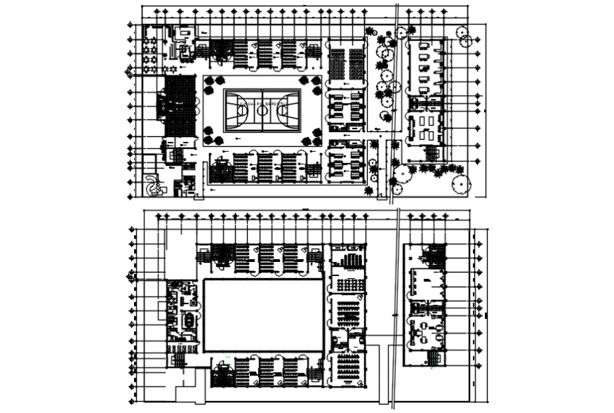 Comprehensive Modeling School plan in AutoCAD 
