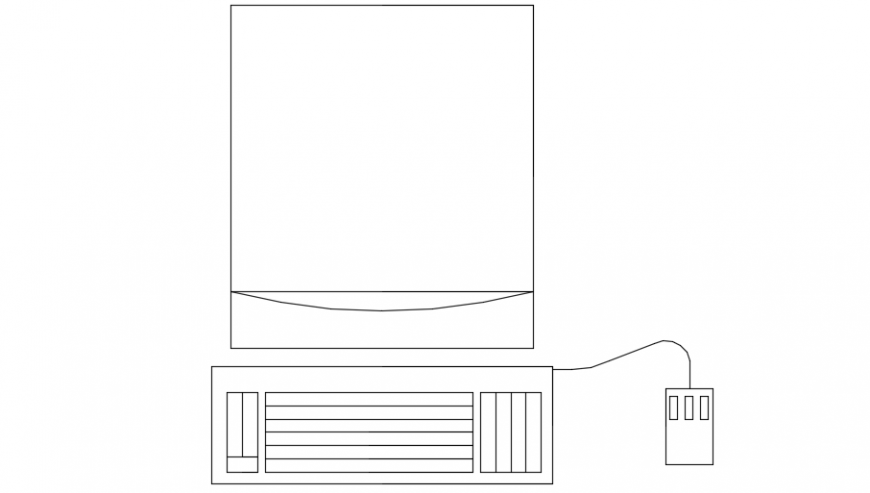 Computer and others 2d detailing front detail dwg file