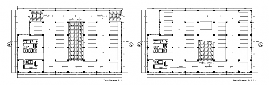 Conceptual plan of corporate building in dwg file.