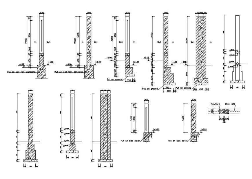 Concrete column design cad file