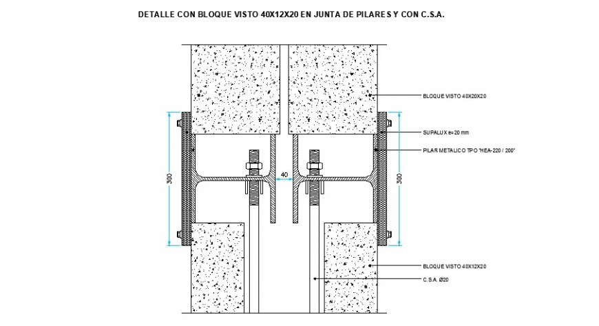 Concrete wall block construction cad drawing details dwg file