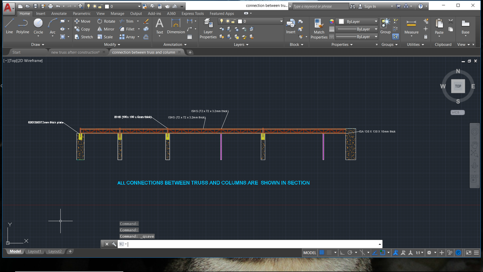 connection between truss and column