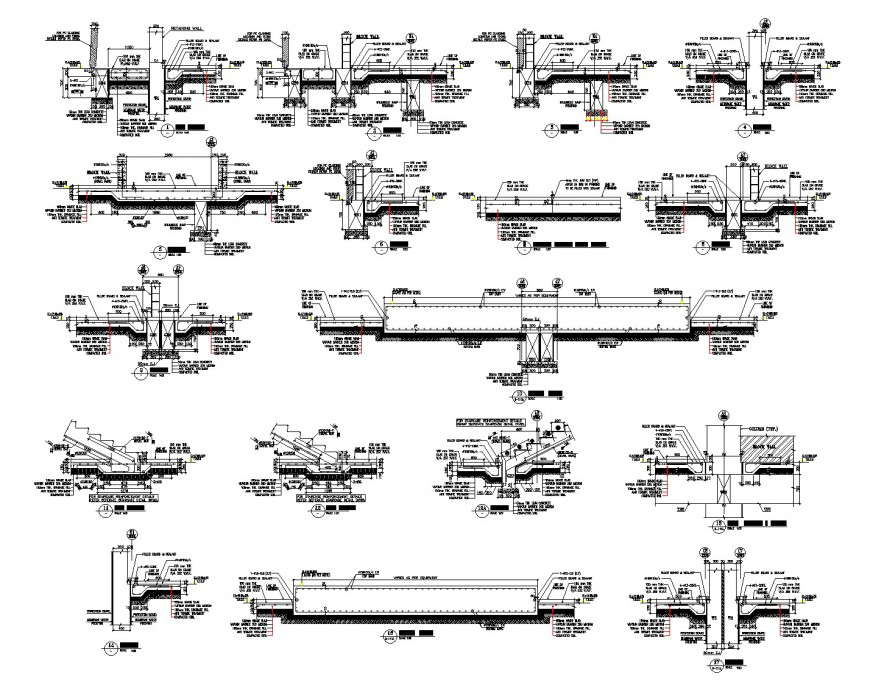Construction building section plan autocad file