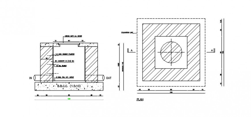 Construction detail section plan