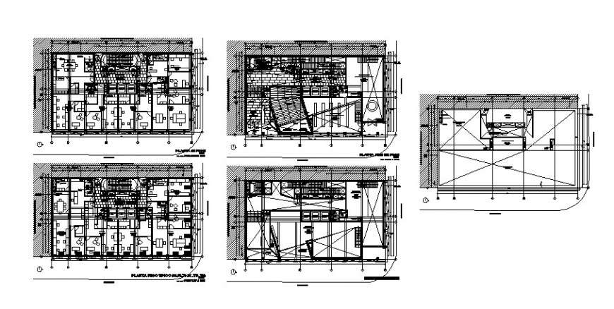 Construction plan of office building 2d view layout AutoCAD file
