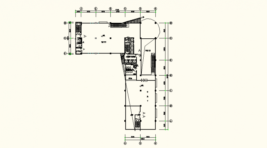 Construction Staircase detail elevation and plan elevation layout file