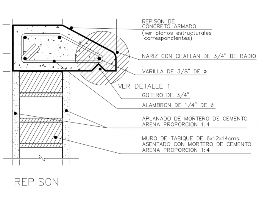Corbel constructive details dwg file