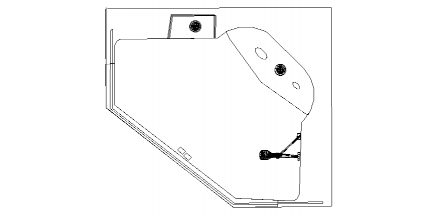 Corner type of bath tubs in dwg file.