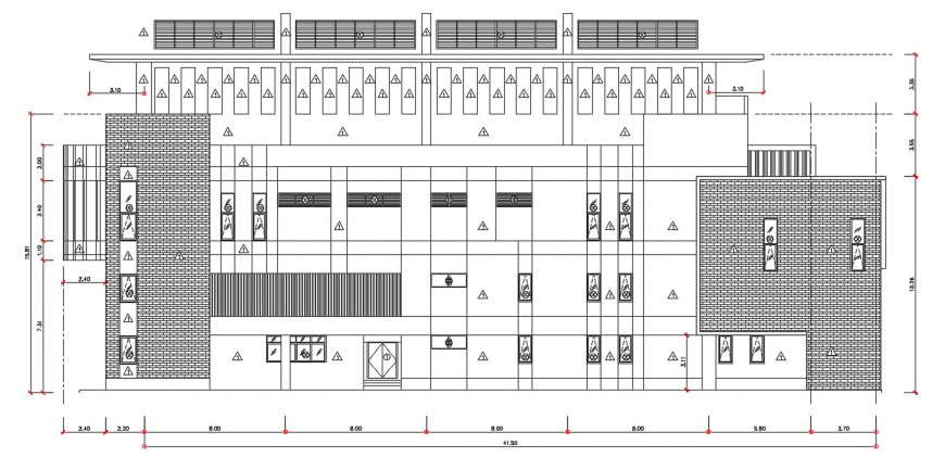 Corporate building elevation design cad file