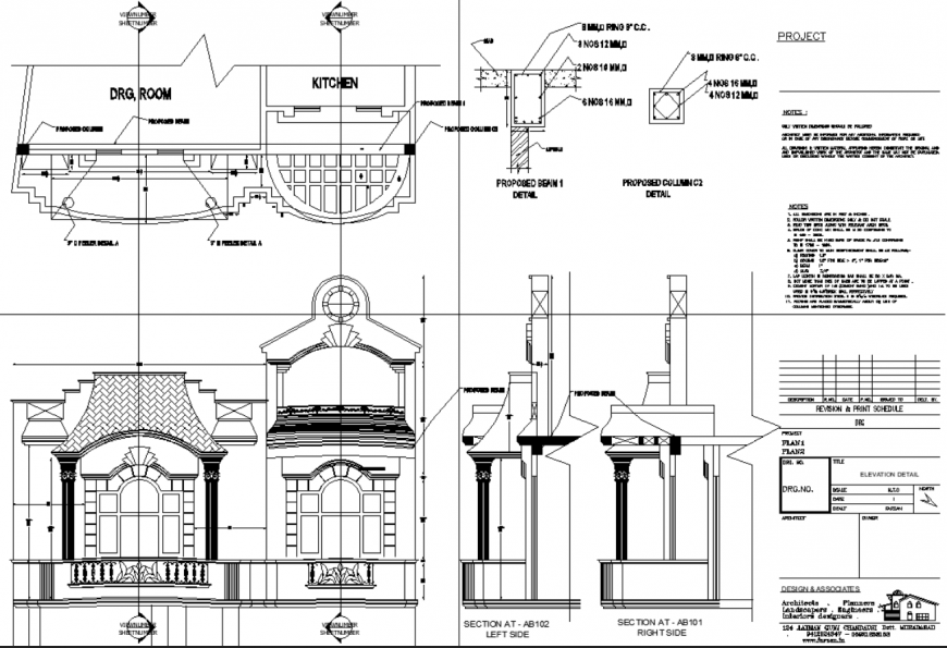 Court façade plan detildwg file.