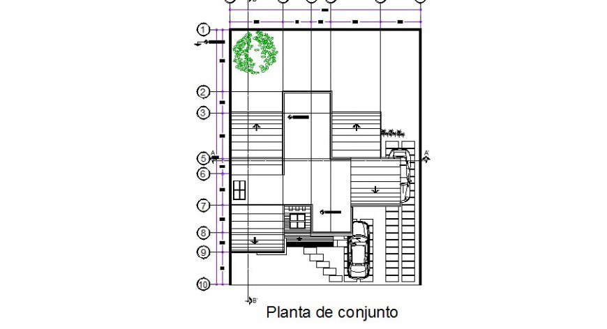 Cover plan drawing details of one family house dwg file