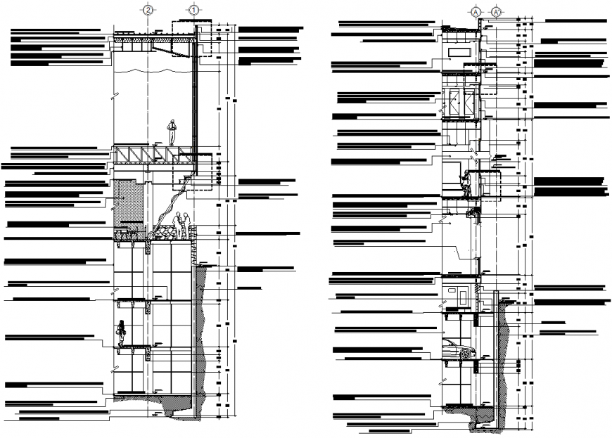 Crane court section plan autocad file