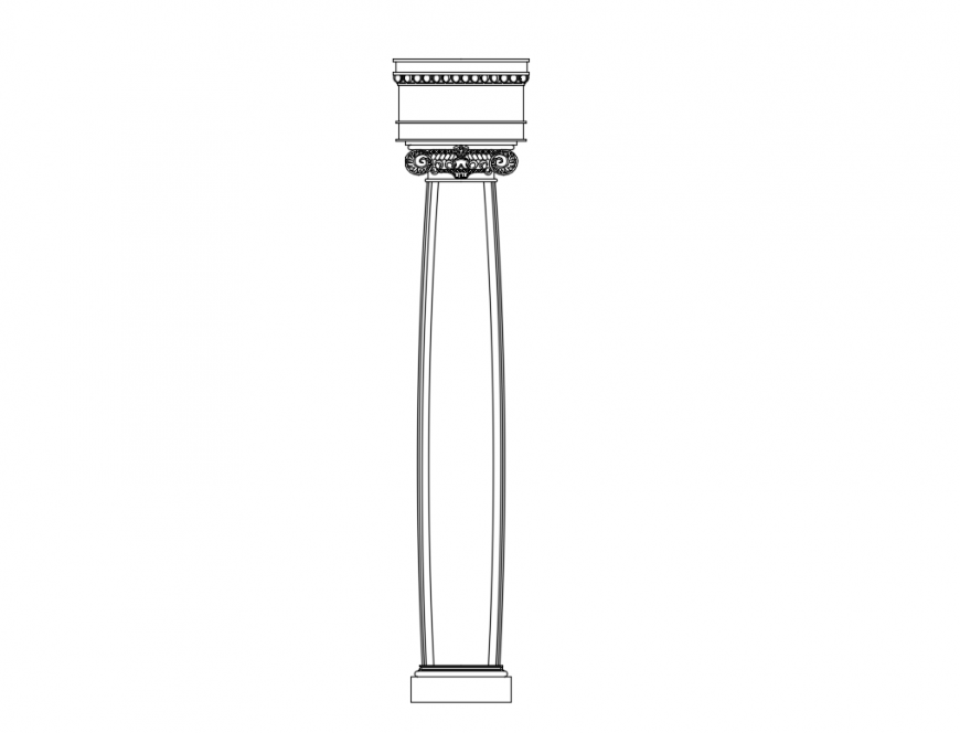 Creative column front view cad block design dwg file