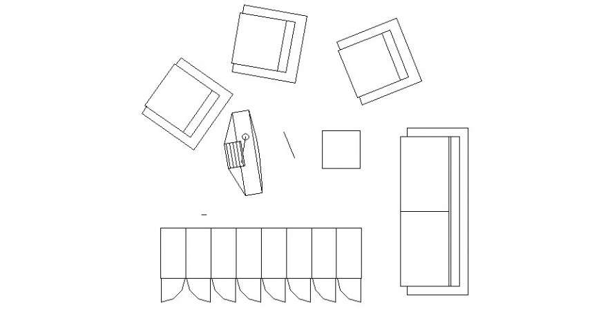 Creative simple furniture blocks cad drawing details dwg file