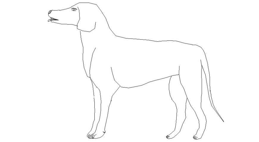 Creative unique 2d dog elevation block cad drawing details dwg file