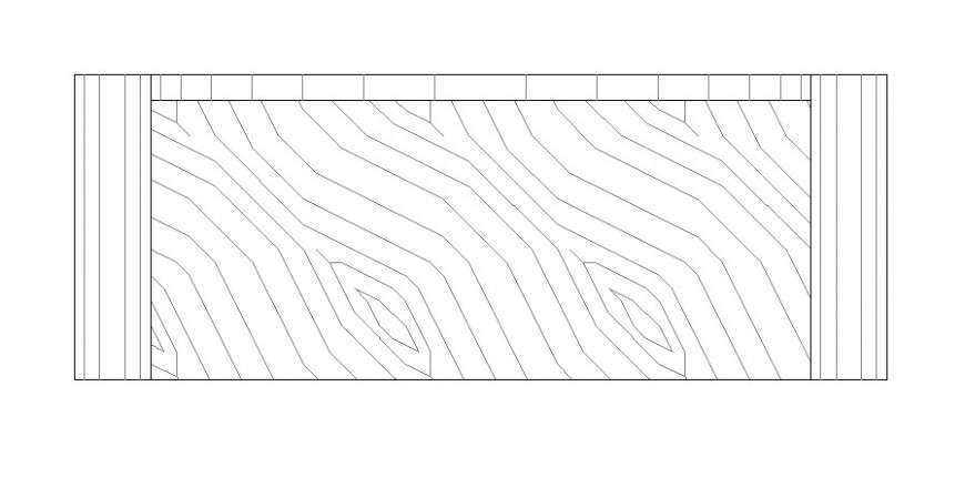 Creative wooden bench top view elevation cad block details dwg file
