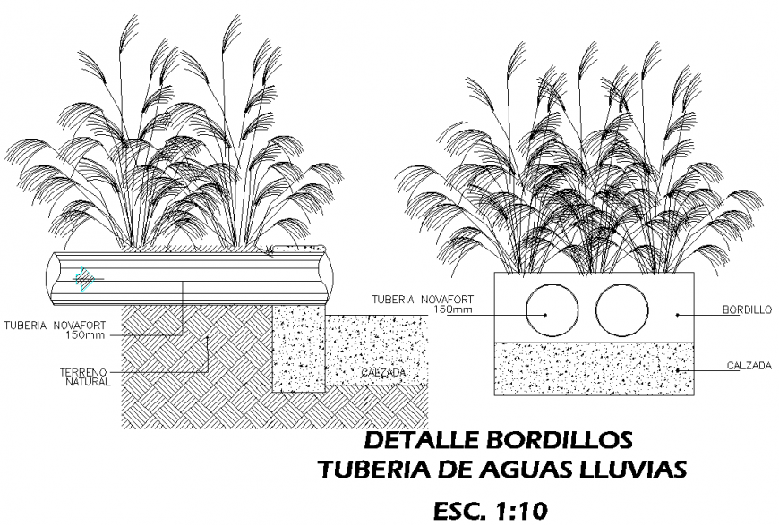 Curb detail plan dwg file.