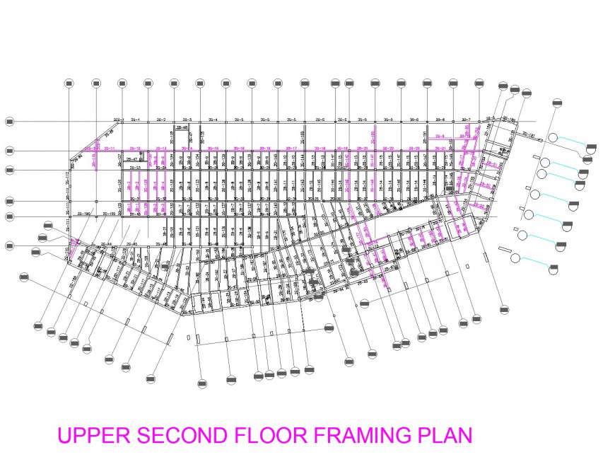 Cutting list of beam and girders plan autocad file