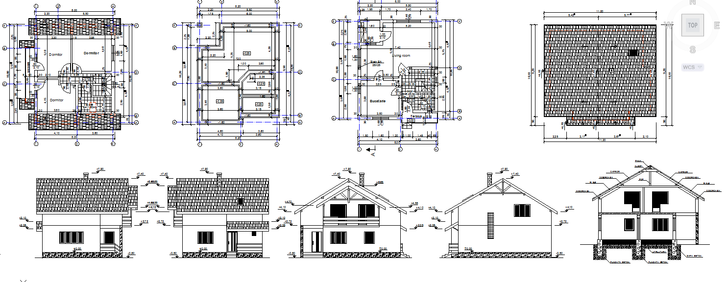 AutoCAD family house plan layout in DWG for home design
