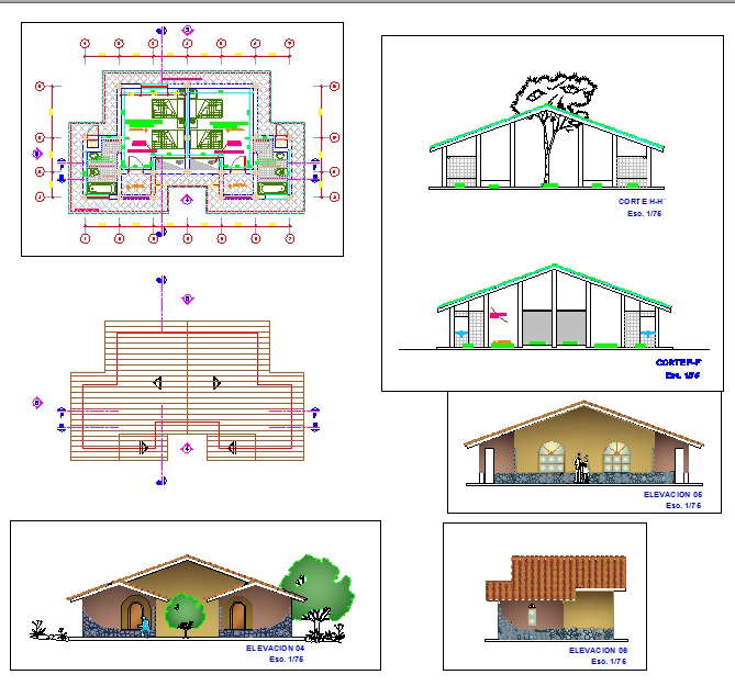 Modern Bungalows detail plan