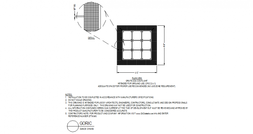 Dance chimes detail plan layout file