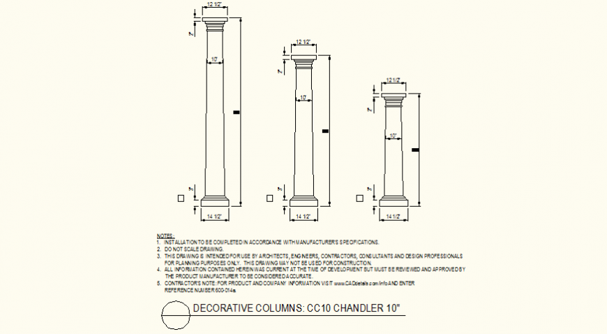 Decorative column detail plan layout file