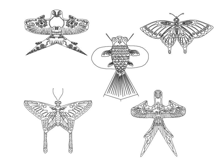 Decorative wall animal sculpture elevation blocks cad drawing details dwg file