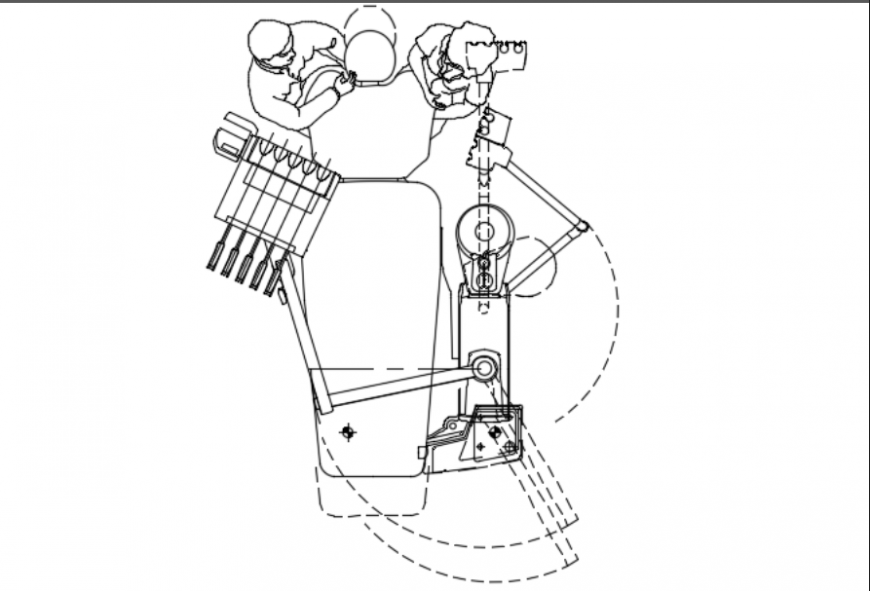 Dental unit chair top view
