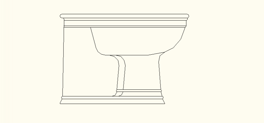 Designer toilet detail elevation autocad file