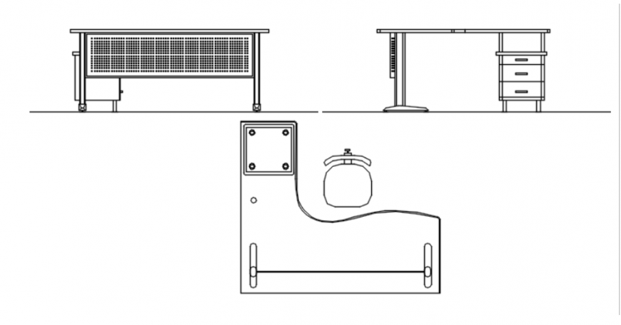 Desk detail auto cad file
