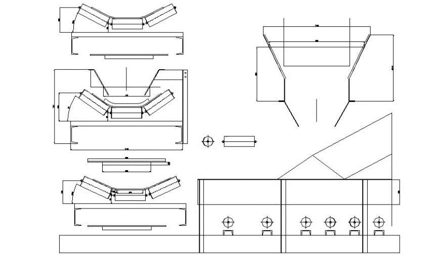 Detail 2d construction units detailing drawing in autocad