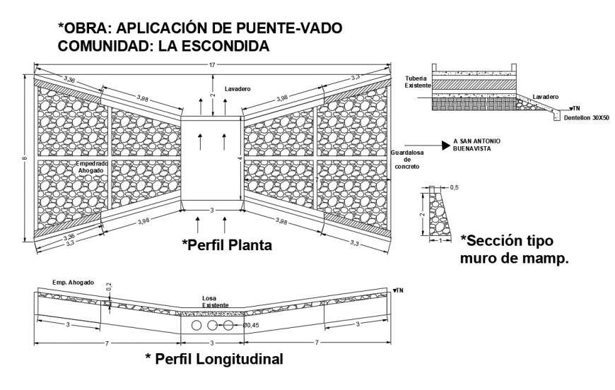 Detail 2d plan and elevation of bridge structure CAD block autocad file
