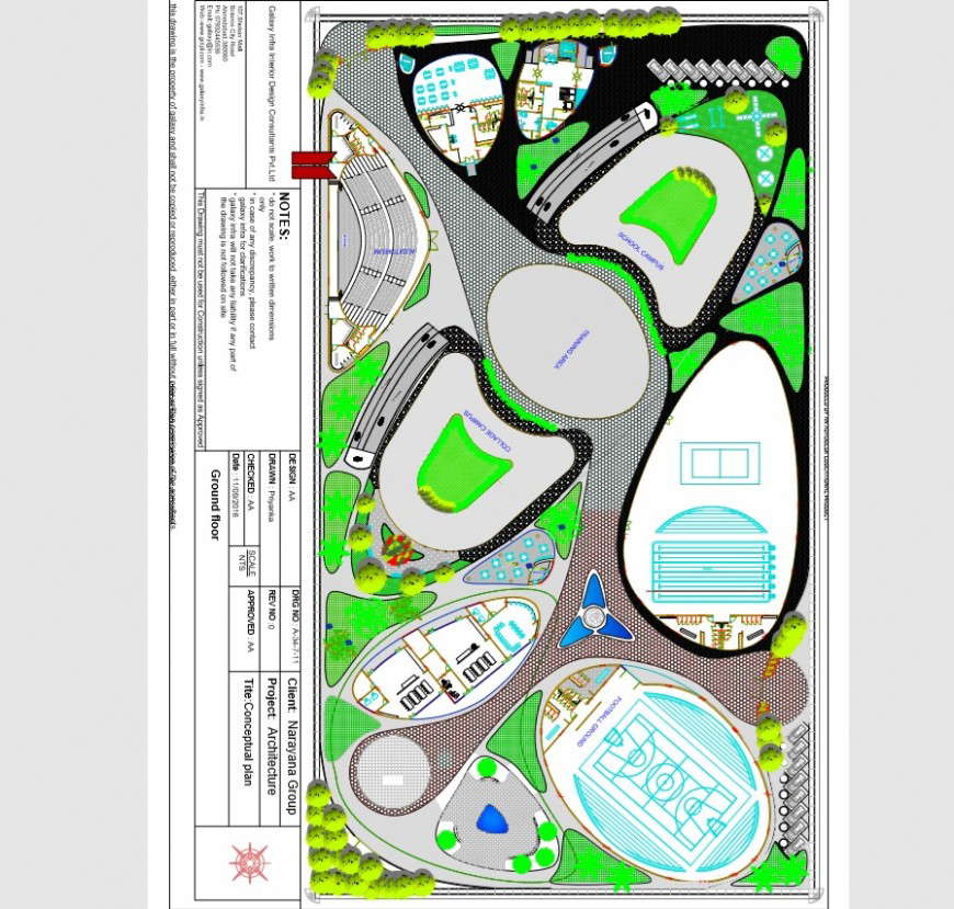 Detail 2d plan of a sports ground and area 2d view pdf file