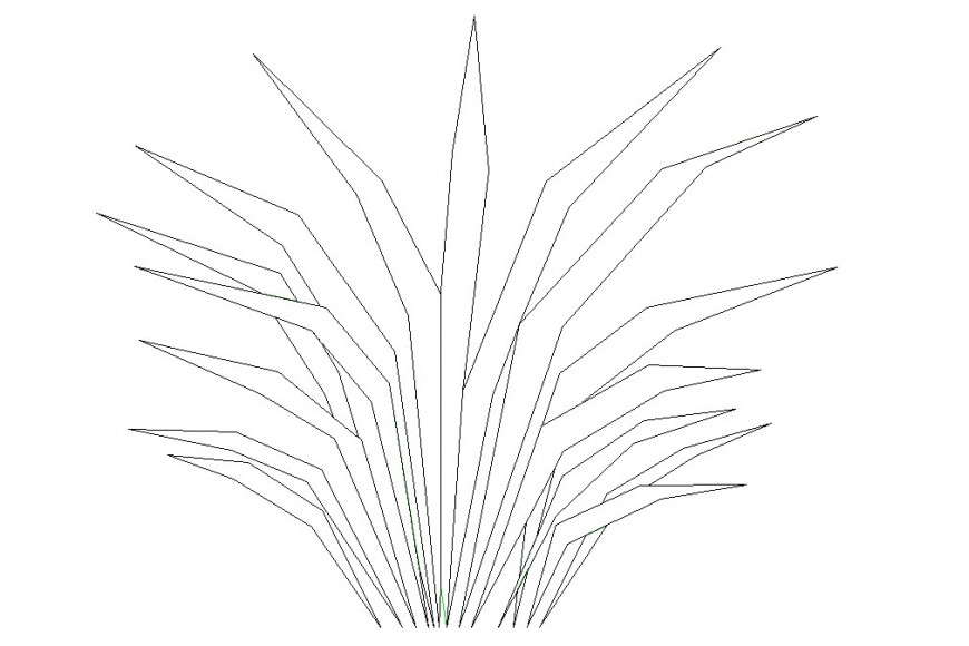 Detail 2d view of landscaping plant autocad file