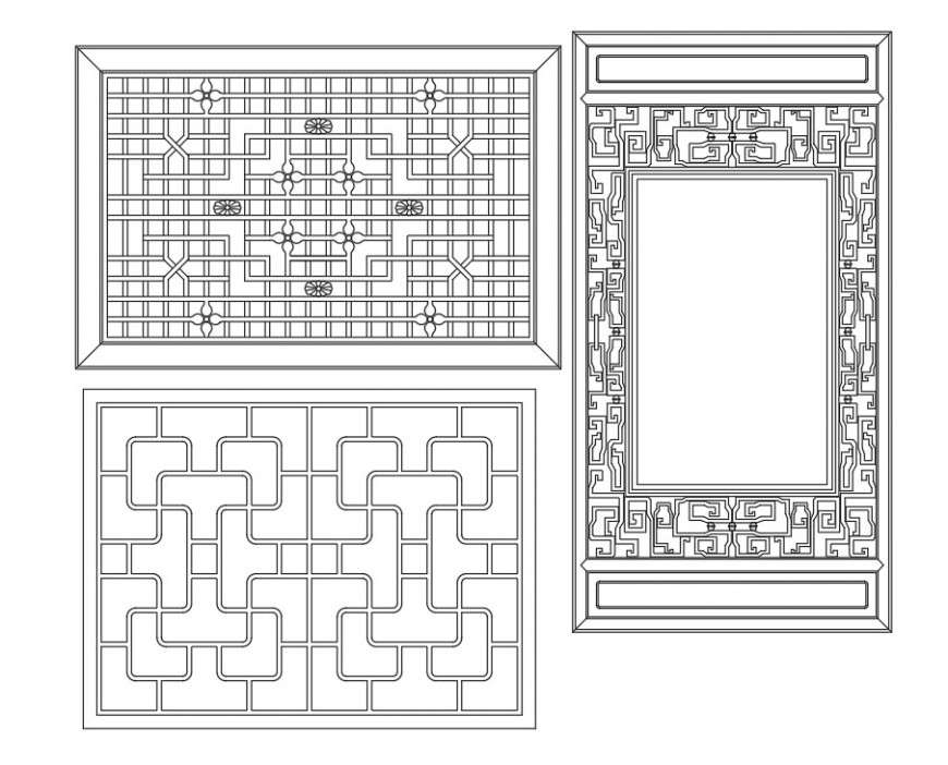 Detail ancient window autocad file